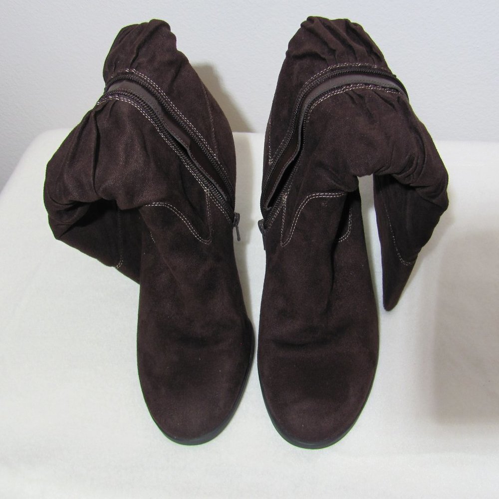 George Brown Faux Suede Slouch Boots - Picture 5 of 13